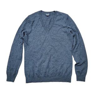 Lord & Taylor Extra Fine Merino Wool Sweater Womens M Heather Gray Long Sleeve